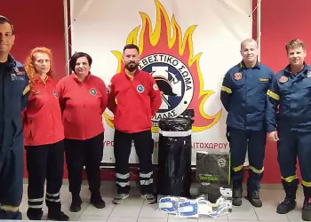 Δωρεά Υλικού στην Πυροσβεστική Υπηρεσία από τη Διασωστική Ομάδα Πιερίας