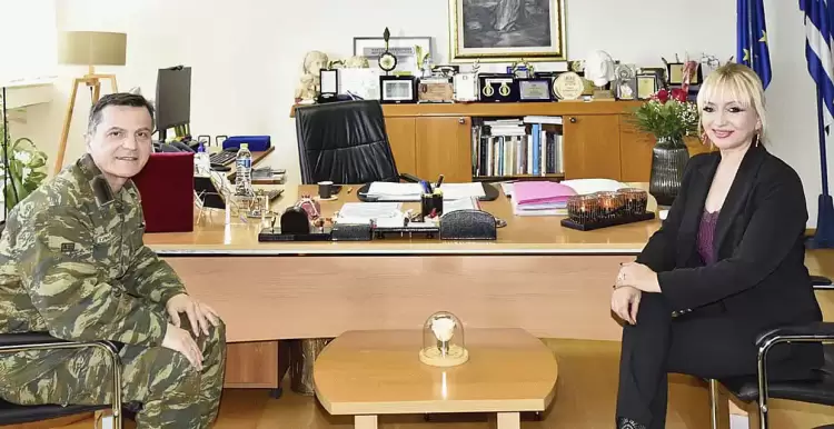 Επίσκεψη του νέου Διοικητή της ΧΧΙv ΤΘΤ Λιτοχώρου στην Αντιπεριφερειάρχη Πιερίας