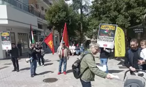 Μαζική εξόρμηση του ΚΚΕ και της ΚΝΕ στην Κατερίνη με αφορμή τη γενοκτονία στη Γάζα