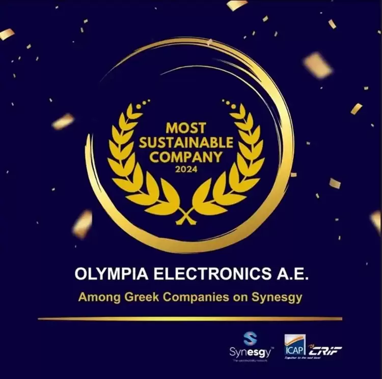 Βράβευση της OLYMPIA ELECTRONICS A.E. – ΜΟST SUSTAINABLE COMPANY 2024 Βράβευση της Olympia Electronics A.e. – ΜΟst Sustainable Company 2024