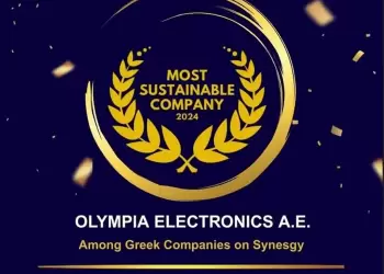 Βράβευση της OLYMPIA ELECTRONICS A.E. – ΜΟST SUSTAINABLE COMPANY 2024 Βράβευση της Olympia Electronics A.e. – ΜΟst Sustainable Company 2024