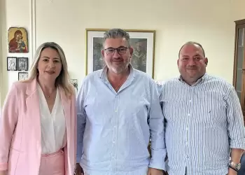 Συνάντηση του Προέδρου ΕΒΕ Πιερίας με την Πρόεδρο της Ομοσπονδίας Εμπορίου Κεντρικής & Ανατολικής Μακεδονίας