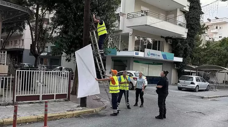 Κατερίνη: Επιχείρηση κατά της αφισορύπανσης σε εξέλιξη