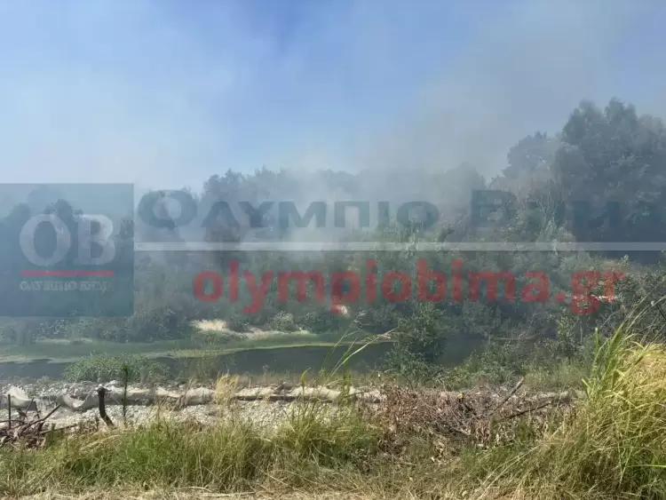 Κατερίνη: Φωτιά μέσα στο ποτάμι στο Μαυρονέρι