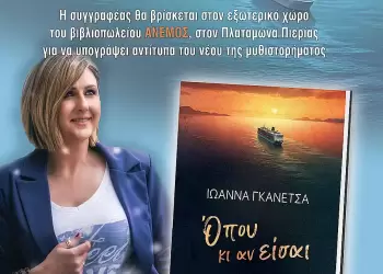 Συνάντηση με τη συγγραφέα Ιωάννα Γκανέτσα