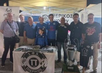 Ο Δήμαρχος Γιάννης Ντούμος στο περίπτερο του Πιερικού