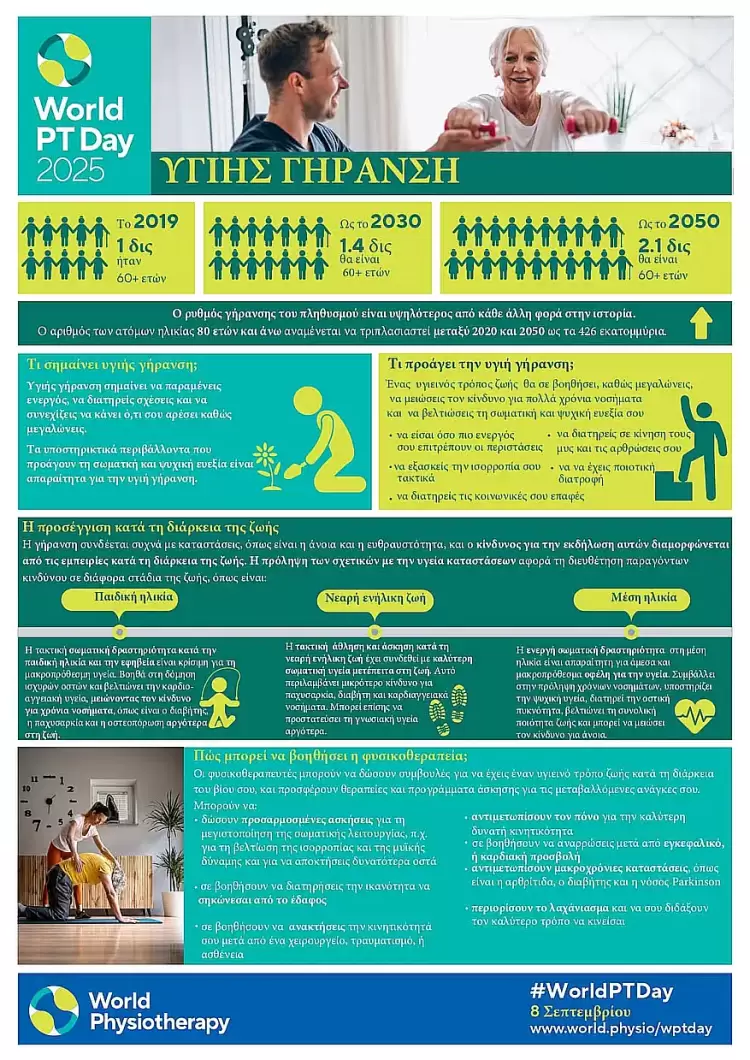 Παγκόσμια Ημέρα Φυσικοθεραπείας 2025 – Υγιής Γήρανση 