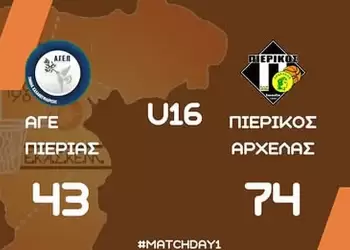 ΑΓΕ ΠΙΕΡΙΑΣ – ΠΙΕΡΙΚΟΣ ΑΡΧΕΛΑΟΣ 43 74: Άνετη επικράτηση