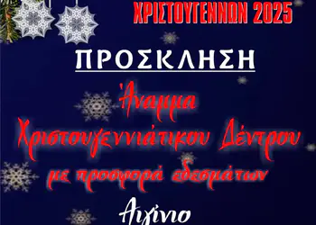 Αίγινιο: Πρόσκληση για το άναμμα του Χριστουγεννιάτικου δέντρου στην Αυλή του Αη Βασίλη Πρόσκληση για το άναμμα του Χριστουγεννιάτικου δέντρου στην Αυλή του Αη Βασίλη στο Αίγινιο